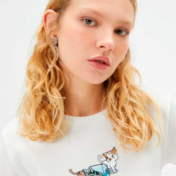 Tricou pentru femei Koton 4SAL10053IK 100% bumbac/ White photo 2