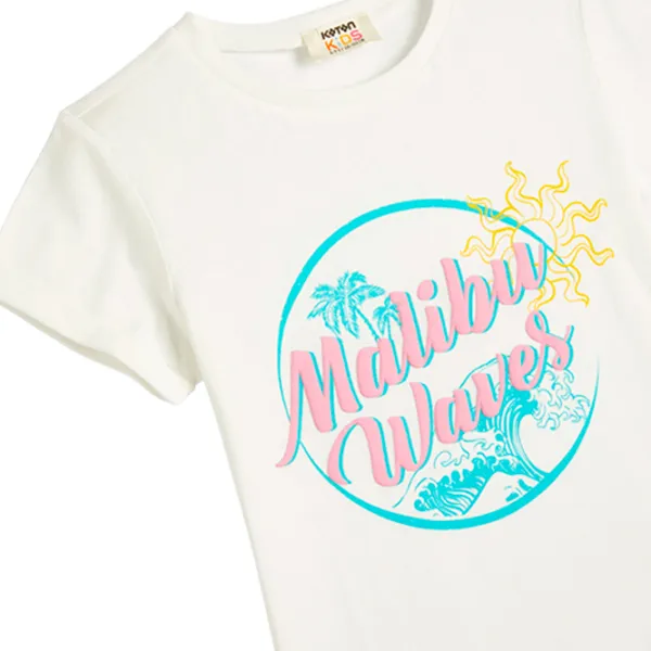 Футболка для девочек Koton 4SKG10111AK 116 - 122 см / Бежевый photo 3 Футболка для девочек Koton 4SKG10111AK 116 - 122 см / Бежевый photo 3