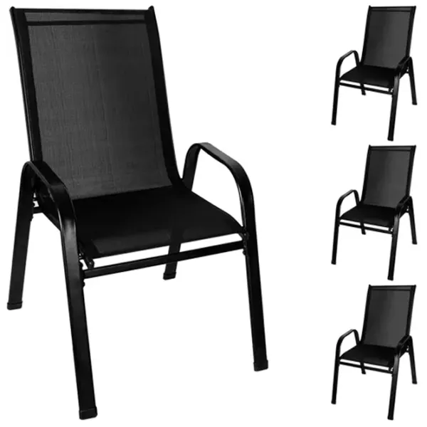 Scaun de grădină Gardlov 5710591 Oțel/ Black photo 2 Scaun de grădină Gardlov 5710591 Oțel/ Black photo 2