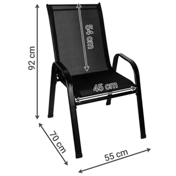 Scaun de grădină Gardlov 5710591 Oțel/ Black photo 10 Scaun de grădină Gardlov 5710591 Oțel/ Black photo 10