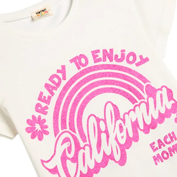 Tricou pentru fete Koton 4SKG10129AK 116 - 122 cm / Beige photo 3