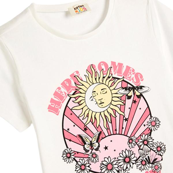 Tricou pentru fete Koton 4SKG10025AK 146 - 152 cm / Beige photo 3