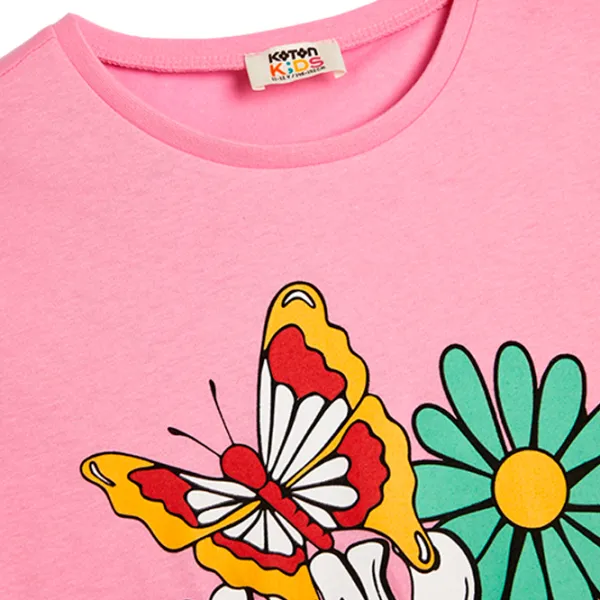 Tricou pentru fete Koton 4SKG10030AK 110 - 116 cm / Pink photo 3