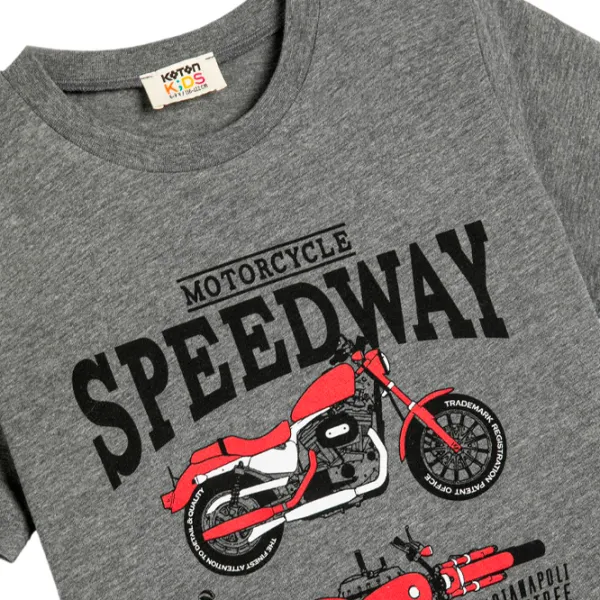 Tricou pentru băieți Koton 4SKB10118TK 110/ Gray photo 3 Tricou pentru băieți Koton 4SKB10118TK 110/ Gray photo 3