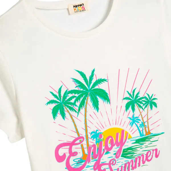 Tricou pentru fete Koton 4SKG10112AK 122 - 128 cm / Beige photo 3