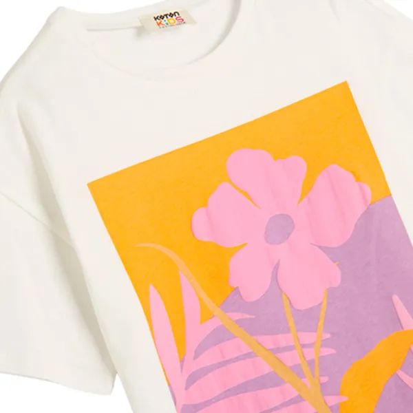 Tricou pentru fete Koton 4SKG10018AK 146 - 152 cm / Beige photo 3 Tricou pentru fete Koton 4SKG10018AK 146 - 152 cm / Beige photo 3