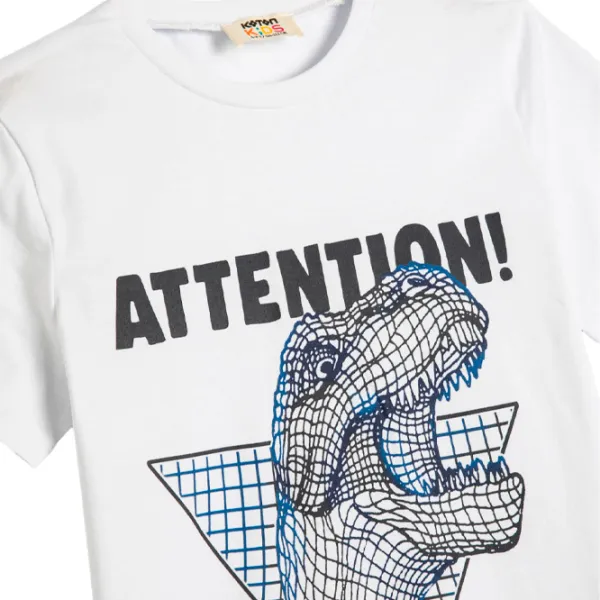 Tricou pentru băieți Koton 4SKB10299TK 122 / White photo 3