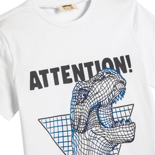 Tricou pentru băieți Koton 4SKB10299TK 122 / White photo 3