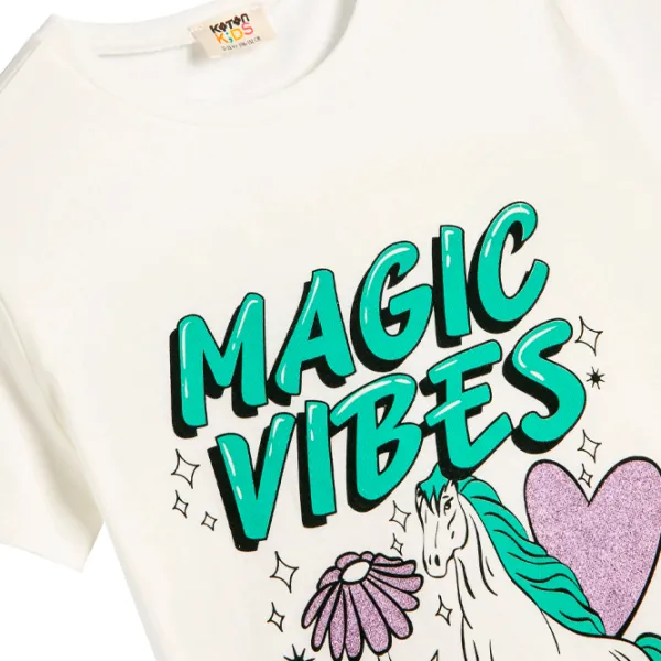 Tricou pentru fete Koton 4SKG10368AK 134 - 140 cm / Beige photo 3 Tricou pentru fete Koton 4SKG10368AK 134 - 140 cm / Beige photo 3