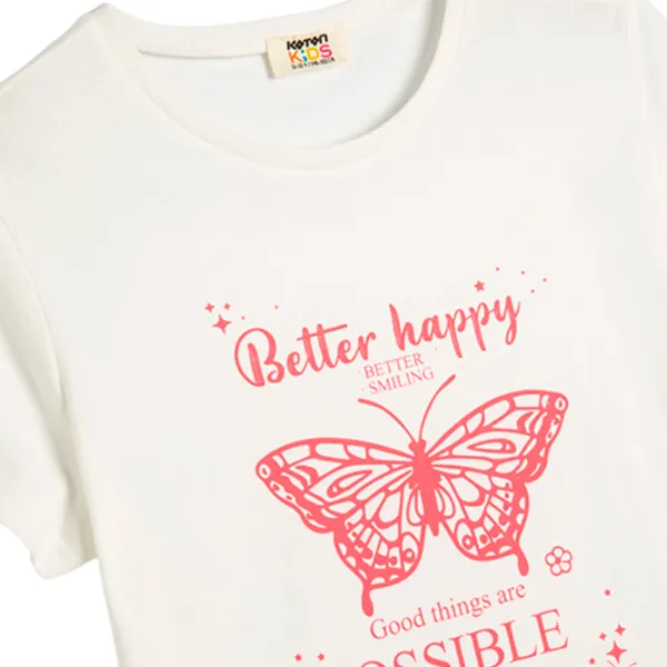 Tricou pentru fete Koton 4SKG10122AK 146 - 152 cm / Beige photo 3