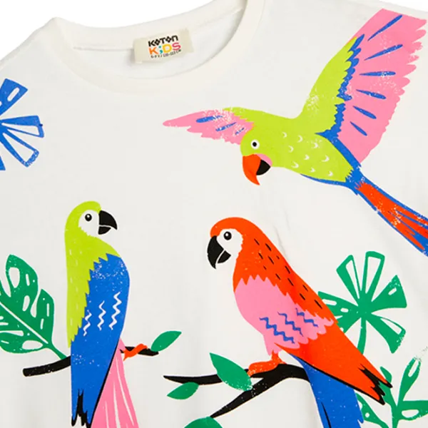 Tricou pentru fete Koton 4SKG10081AK 134 - 140 cm / Beige photo 4