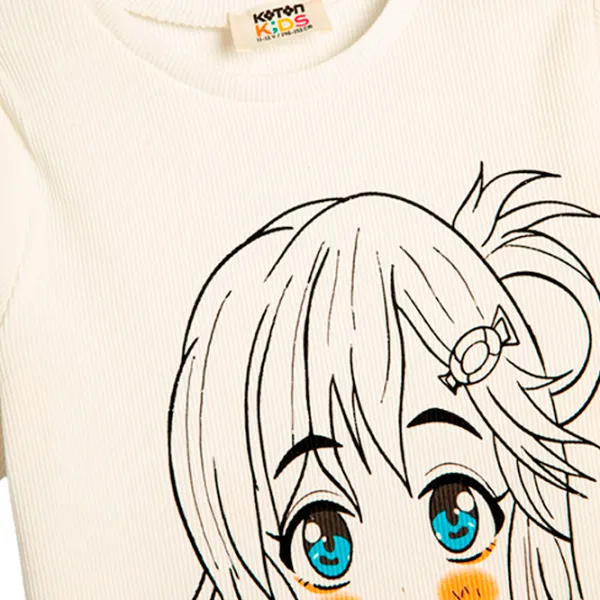 Tricou pentru fete Koton 4SKG10206AK 146 - 152 cm / Beige photo 3