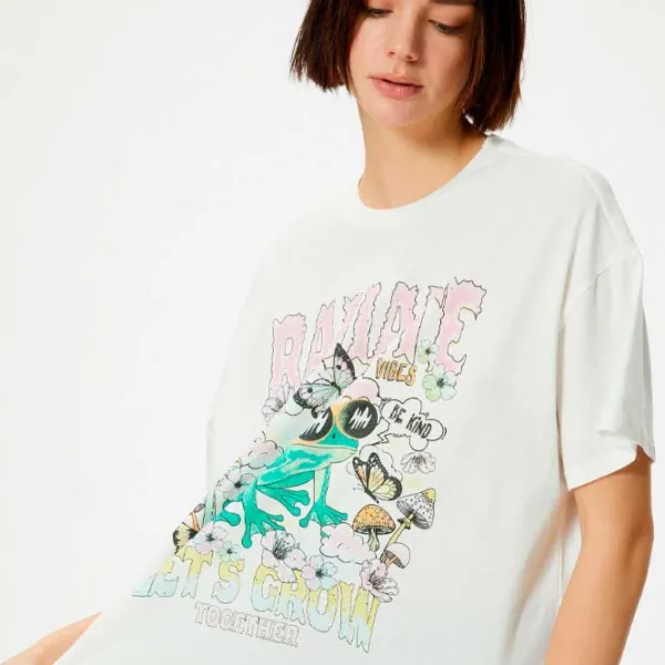 Tricou pentru femei Koton 4SAL10234IK 100% bumbac/ White photo 2