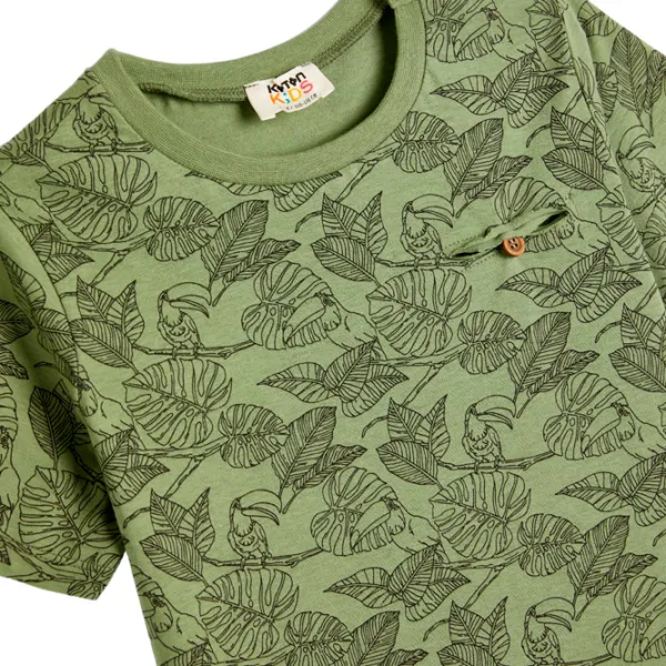 Tricou pentru băieți Koton 4SKB10043TK 122/ Green photo 3