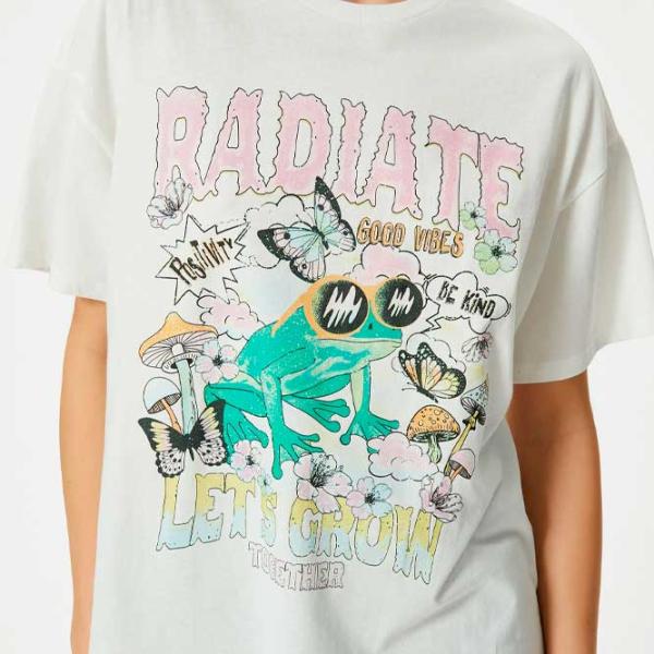 Tricou pentru femei Koton 4SAL10234IK 100% bumbac/ White photo 5