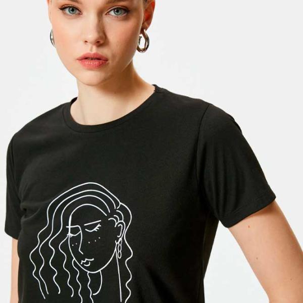 Tricou pentru femei Koton 4SAK50398EK 35% viscoză/ Black photo 2