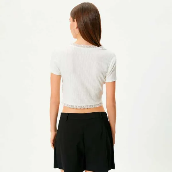 Tricou pentru femei Koton 4SAL10177IK 100% bumbac/ White photo 4