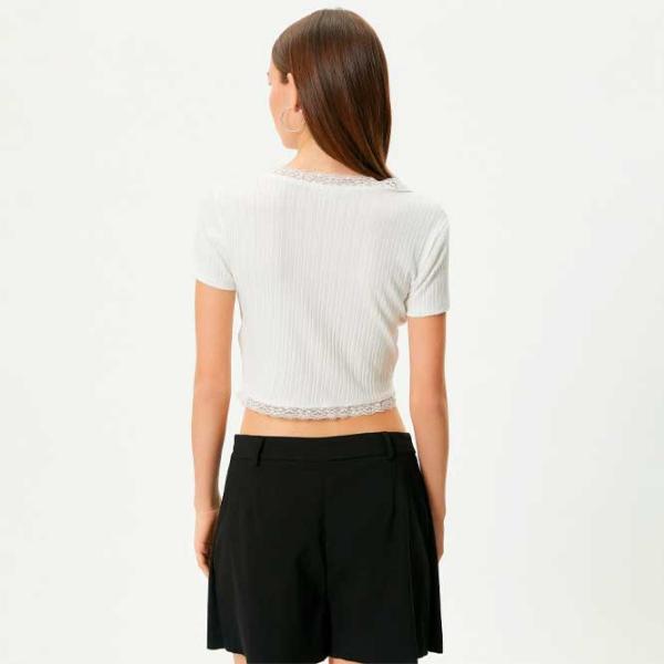 Tricou pentru femei Koton 4SAL10177IK 100% bumbac/ White photo 4