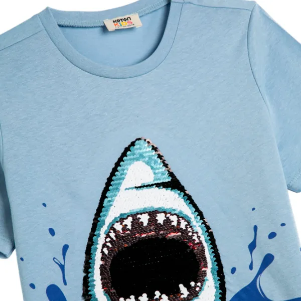 Tricou pentru băieți Koton 4SKB10035TK 128 / Blue photo 3