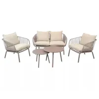 Scaun de grădină Deco Carina Double F850 Aluminiu/ Polipropilenă/ Beige photo 2