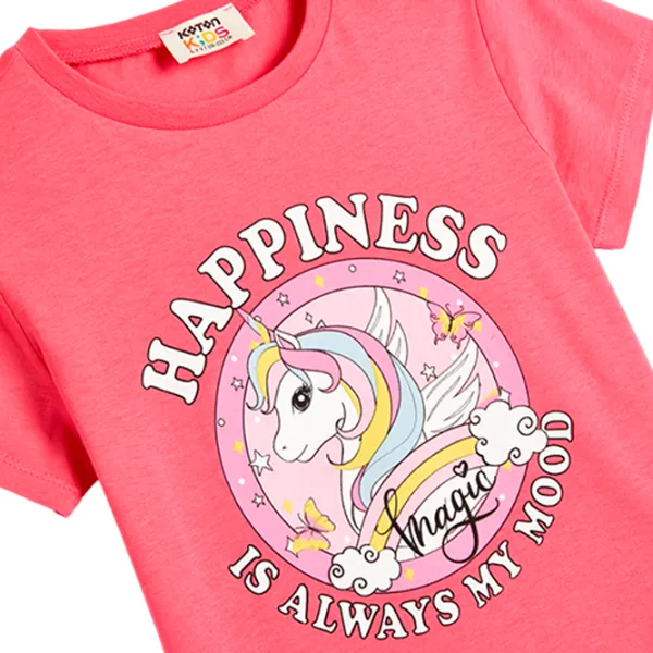 Tricou pentru fete Koton 4SKG10120AK 122 - 128 cm / Pink photo 3 Tricou pentru fete Koton 4SKG10120AK 122 - 128 cm / Pink photo 3