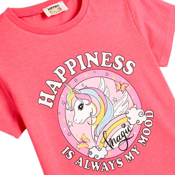 Tricou pentru fete Koton 4SKG10120AK 122 - 128 cm / Pink photo 3 Tricou pentru fete Koton 4SKG10120AK 122 - 128 cm / Pink photo 3