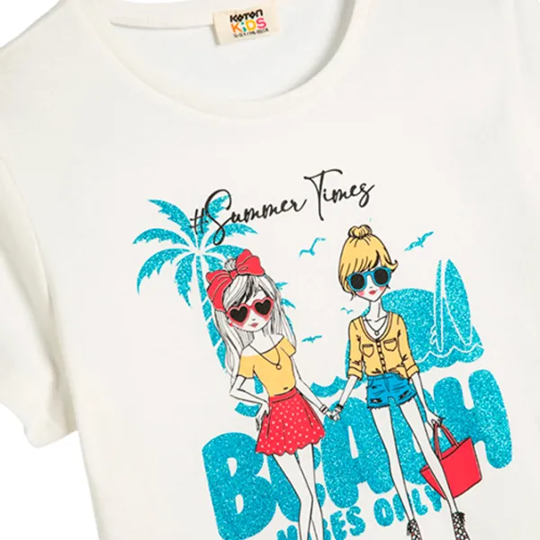 Tricou pentru fete Koton 4SKG10130AK 134 - 140 cm / Beige photo 3