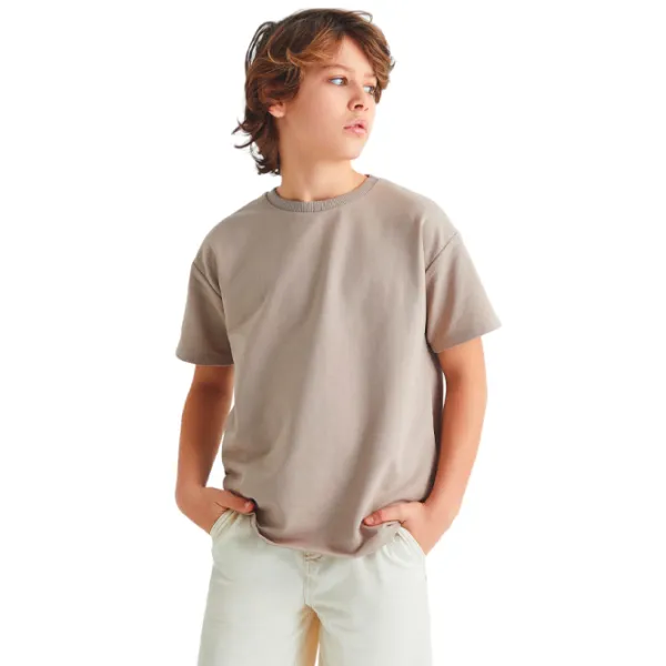 Tricou pentru băieți Koton 4SKB10083TK 164 / Beige photo 3