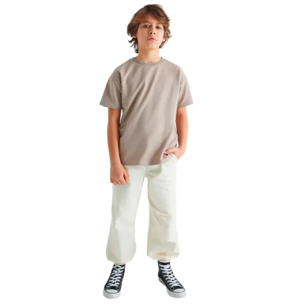 Tricou pentru băieți Koton 4SKB10083TK 140 / Beige photo 4