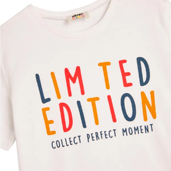 Tricou pentru băieți Koton 4SKB10041TK 116 / Ecru photo 3