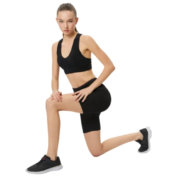 Colanți scurți sport pentru femei Koton 4SAK40087NK L/ Black photo 4
