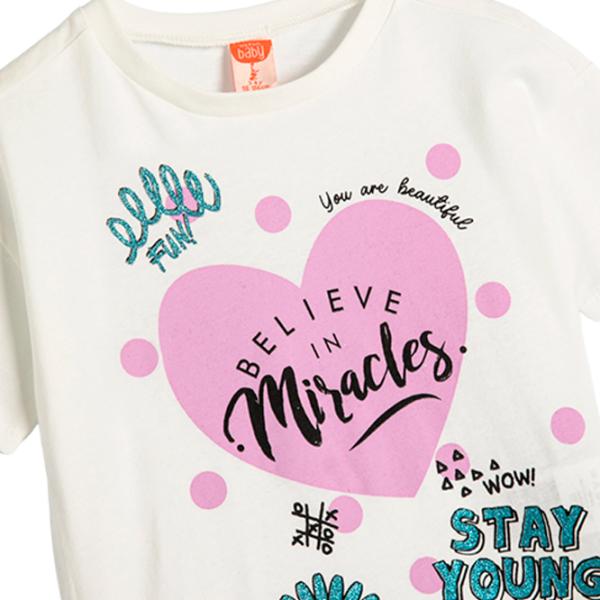 Футболка для девочек Koton 4SKG10032AK 104 - 110 см / Бежевый photo 3