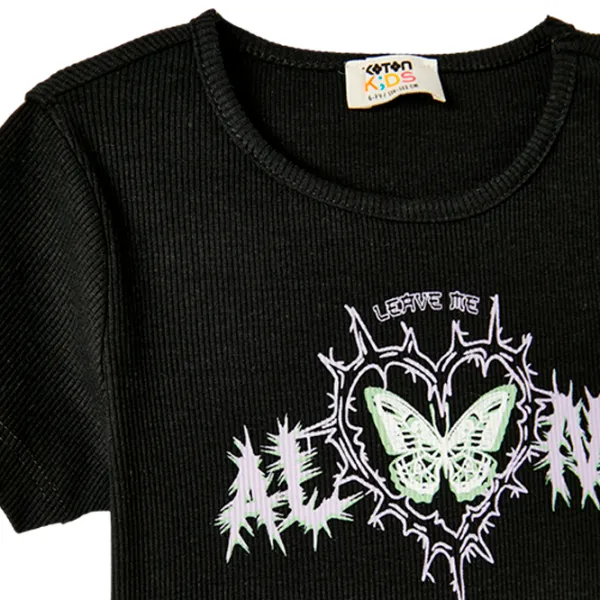 Футболка для девочек Koton 4SKG10335AK 134 - 140 см / Черный photo 3 Футболка для девочек Koton 4SKG10335AK 134 - 140 см / Черный photo 3