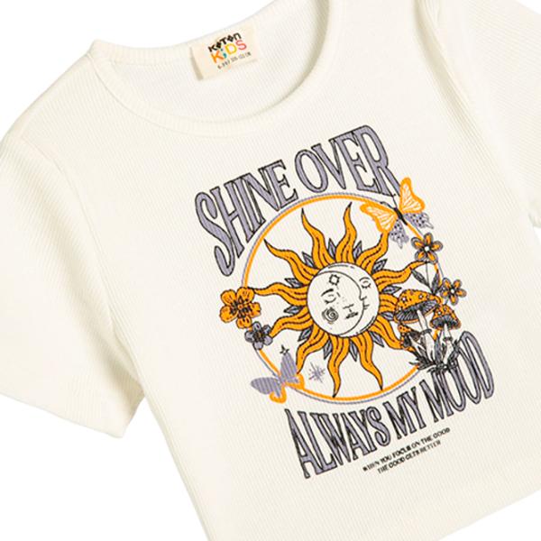 Футболка для девочек Koton 4SKG10340AK 122 - 128 см / Бежевый photo 3