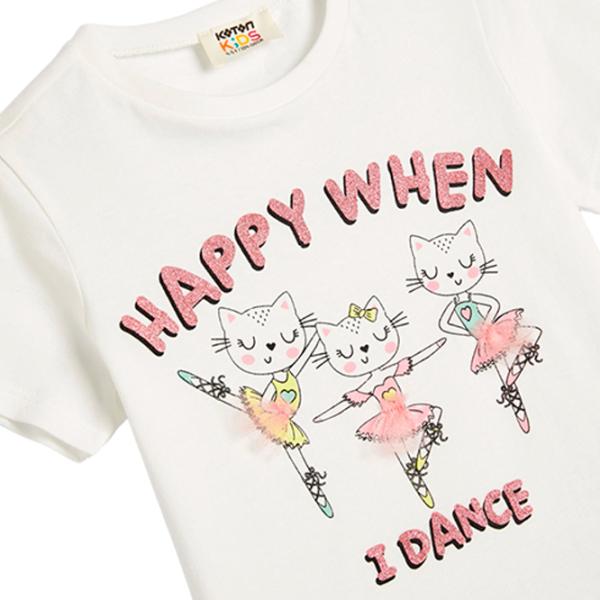 Футболка для девочек Koton 4SKG10047AK 110 - 116 см / Бежевый photo 3 Футболка для девочек Koton 4SKG10047AK 110 - 116 см / Бежевый photo 3