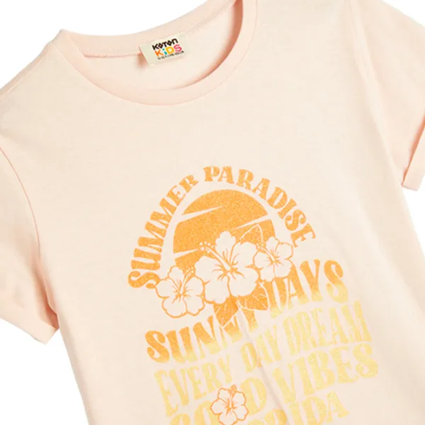 Tricou pentru fete Koton 4SKG10113AK 104 - 110 cm / Orange photo 4