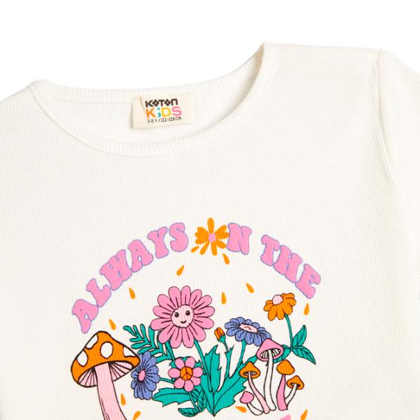 Tricou pentru fete Koton 4SKG10049AK 122 - 128 cm / Beige photo 3