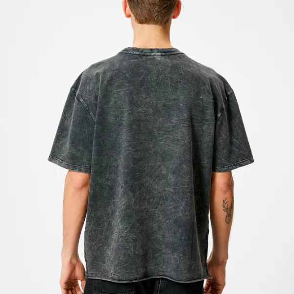 Tricou pentru bărbați Koton 4SAM10314HK 100% bumbac/ Antracit photo 2