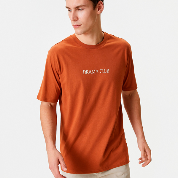 Tricou pentru bărbați Koton 4SAM10038HK 100% bumbac/ Terracotta photo 3