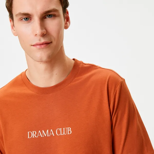Tricou pentru bărbați Koton 4SAM10038HK 100% bumbac/ Terracotta photo 4