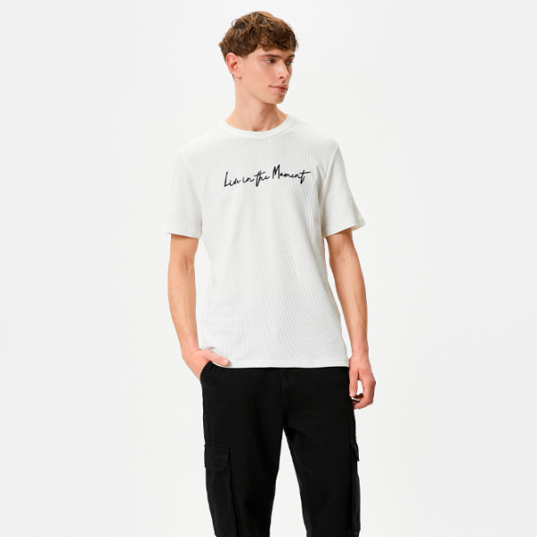 Футболка для мужчин Koton 4SAM10043HK 100% хлопок/ Белый photo 4