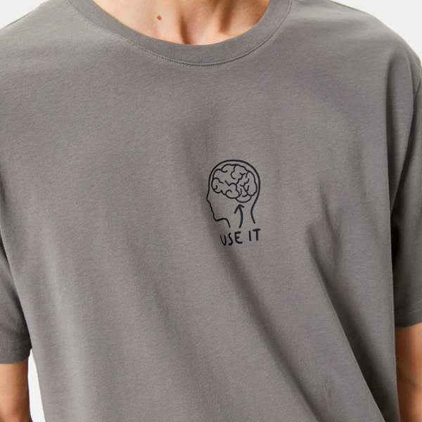 Tricou pentru bărbați Koton 4SAM10017HK 100% bumbac/ Grey photo 5