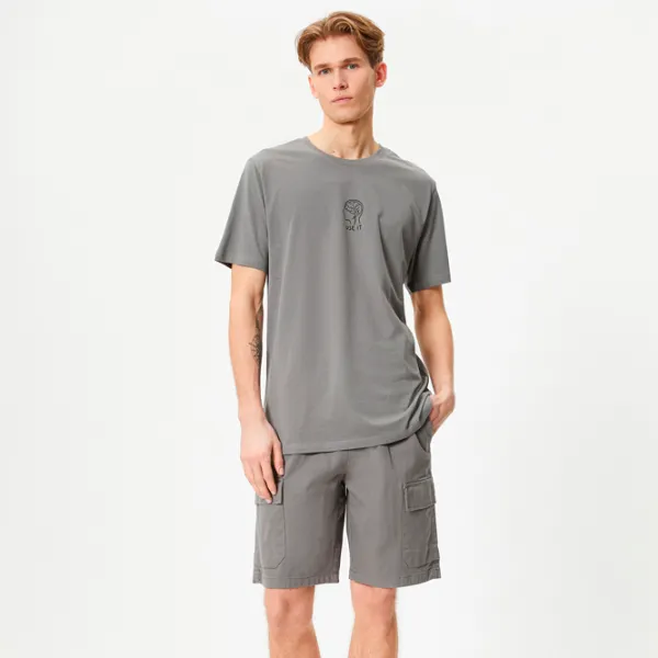 Tricou pentru bărbați Koton 4SAM10017HK 100% bumbac/ Grey photo 3