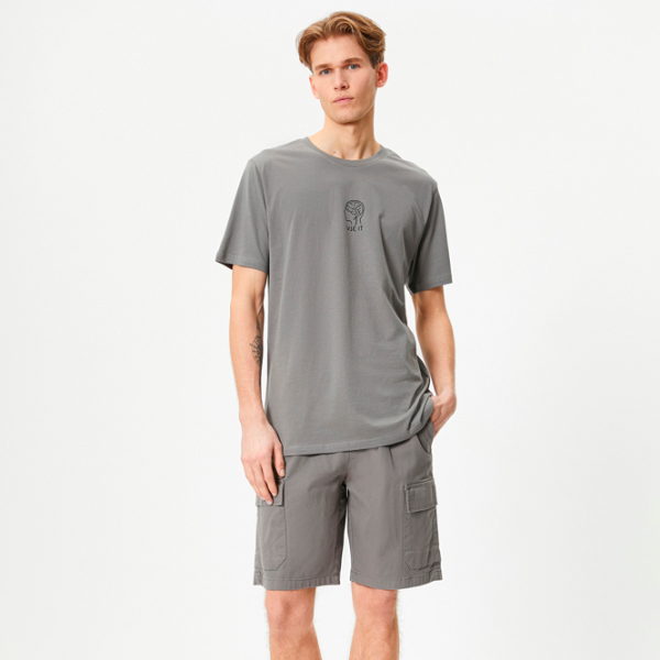 Tricou pentru bărbați Koton 4SAM10017HK 100% bumbac/ Grey photo 3