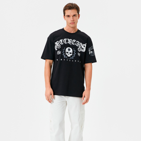 Tricou pentru bărbați Koton 4SAM10134HK 100% bumbac/ Black photo 3