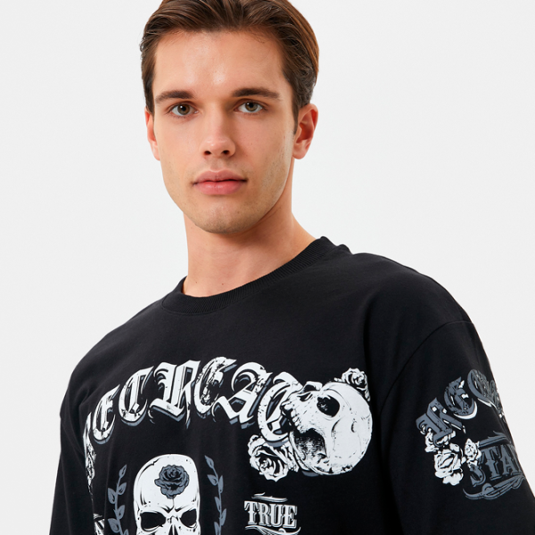 Tricou pentru bărbați Koton 4SAM10134HK 100% bumbac/ Black photo 4