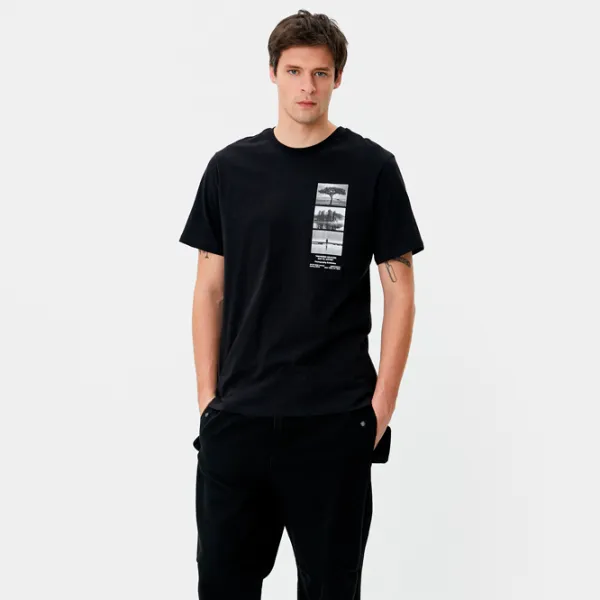 Tricou pentru bărbați Koton 4SAM10020HK 100% bumbac/ Black photo 3