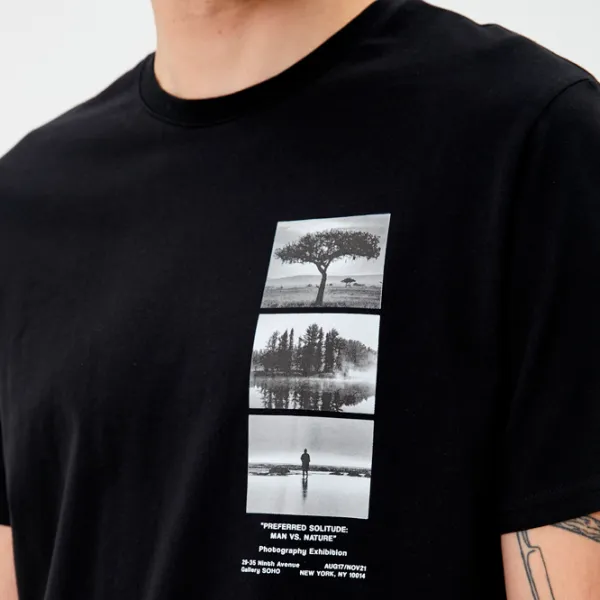 Tricou pentru bărbați Koton 4SAM10020HK 100% bumbac/ Black photo 5