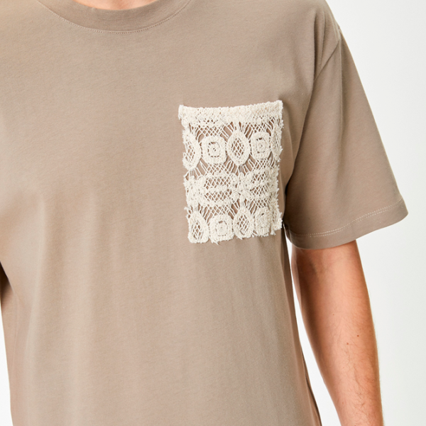 Tricou pentru bărbați Koton 4SAM10231HK 100% bumbac/ Khaki photo 5