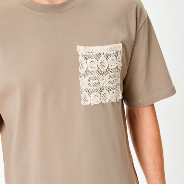 Tricou pentru bărbați Koton 4SAM10231HK 100% bumbac/ Khaki photo 5